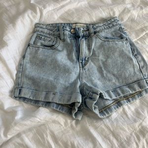 Blue Wash High waisted shorts